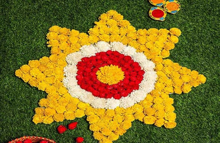 Create eye-catching Rangoli with fresh flowers